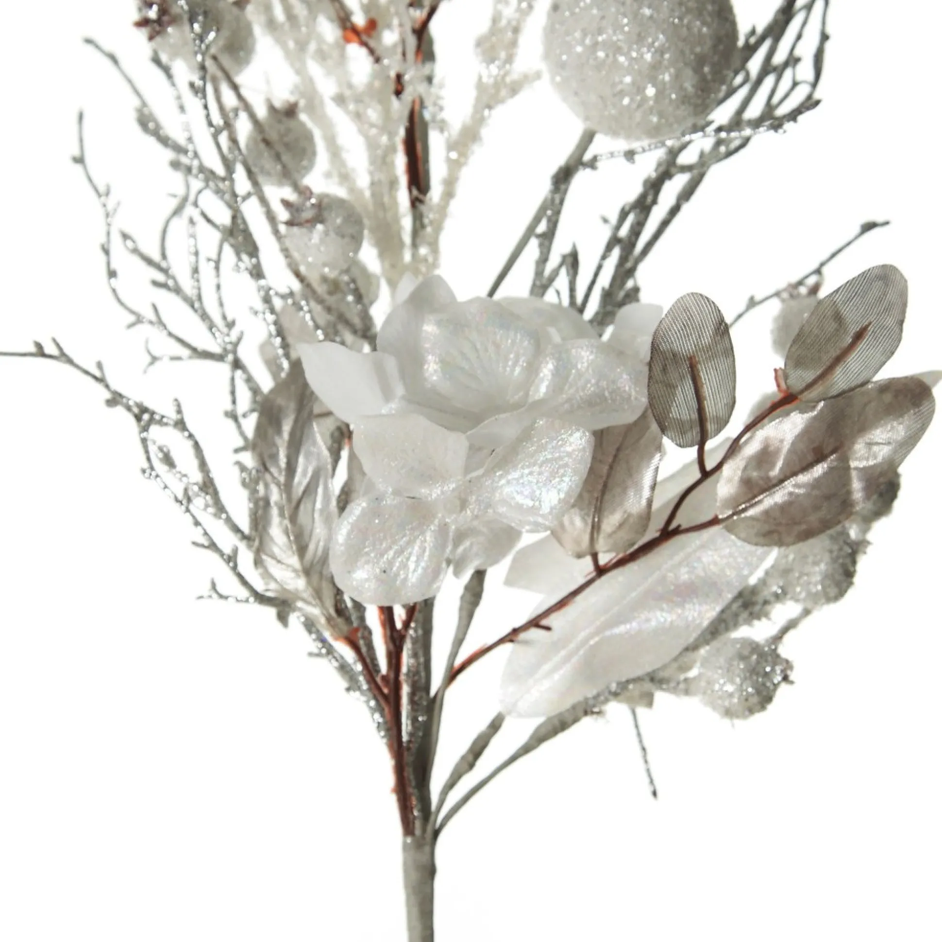Silver and White Frost Christmas Spray Christmas Sprays|