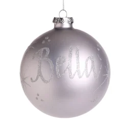 Silver Bling Monogram Christmas Bauble Personalised Baubles|