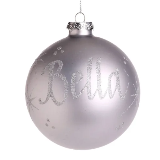 Silver Bling Monogram Christmas Bauble Personalised Baubles|