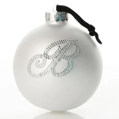Silver Bling Monogram Christmas Bauble Personalised Baubles|