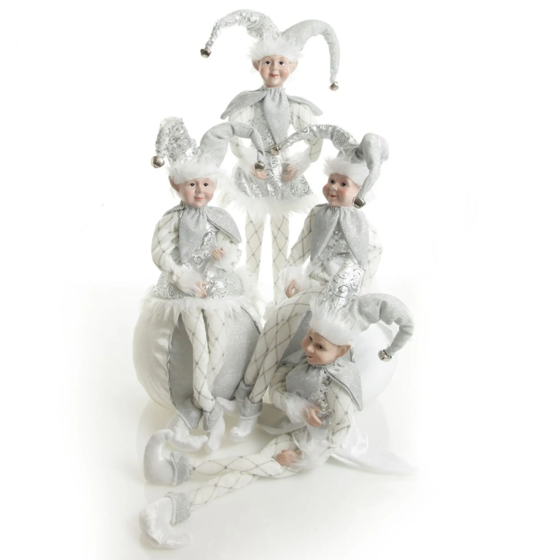 Silver Elf on Bauble Christmas Ornament Christmas Elves And Fairies|