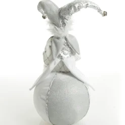 Silver Elf on Bauble Christmas Ornament Christmas Elves And Fairies|