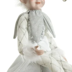 Silver Elf on Bauble Christmas Ornament Christmas Elves And Fairies|