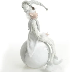 Silver Elf on Bauble Christmas Ornament Christmas Elves And Fairies|