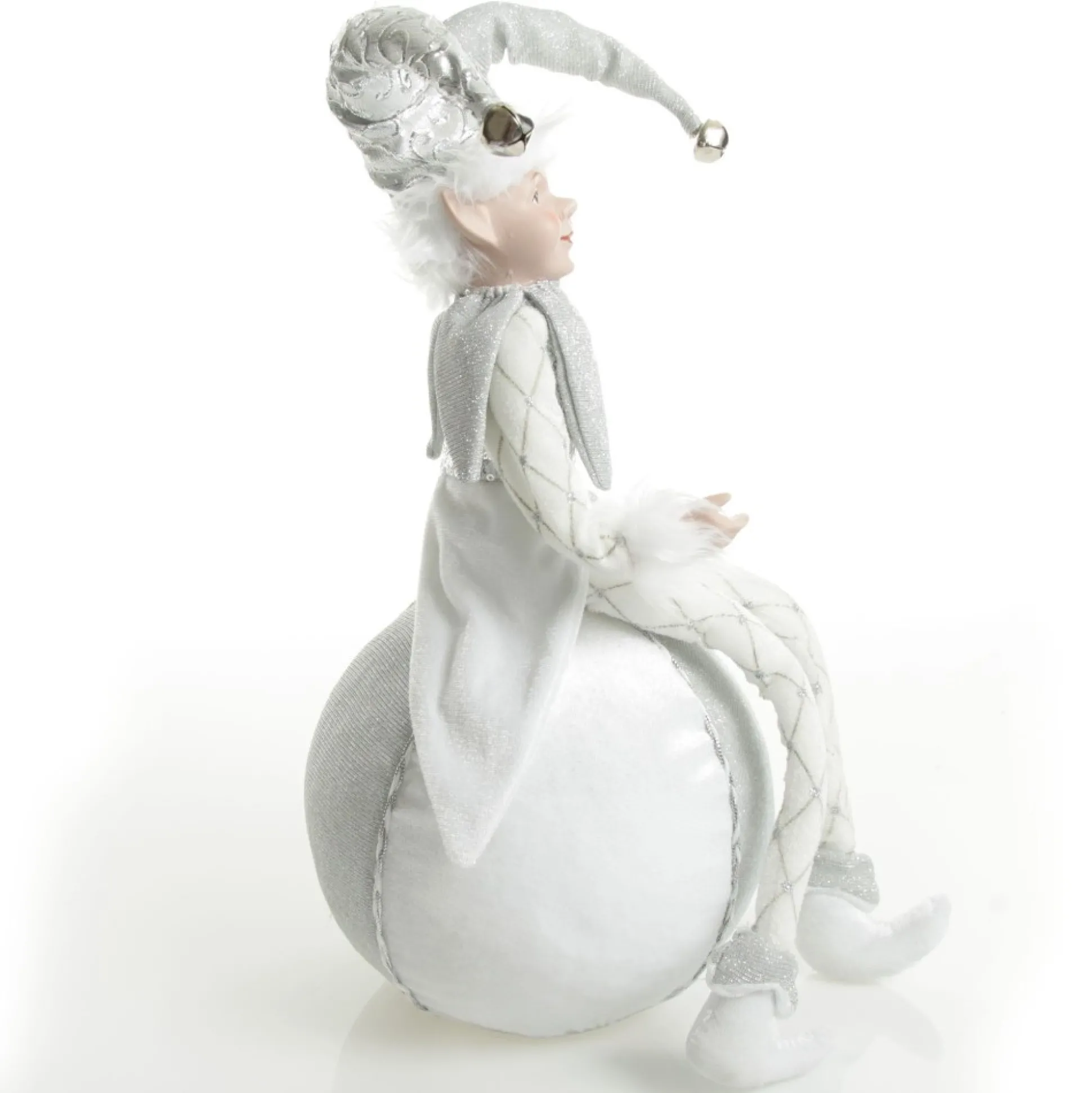 Silver Elf on Bauble Christmas Ornament Christmas Elves And Fairies|