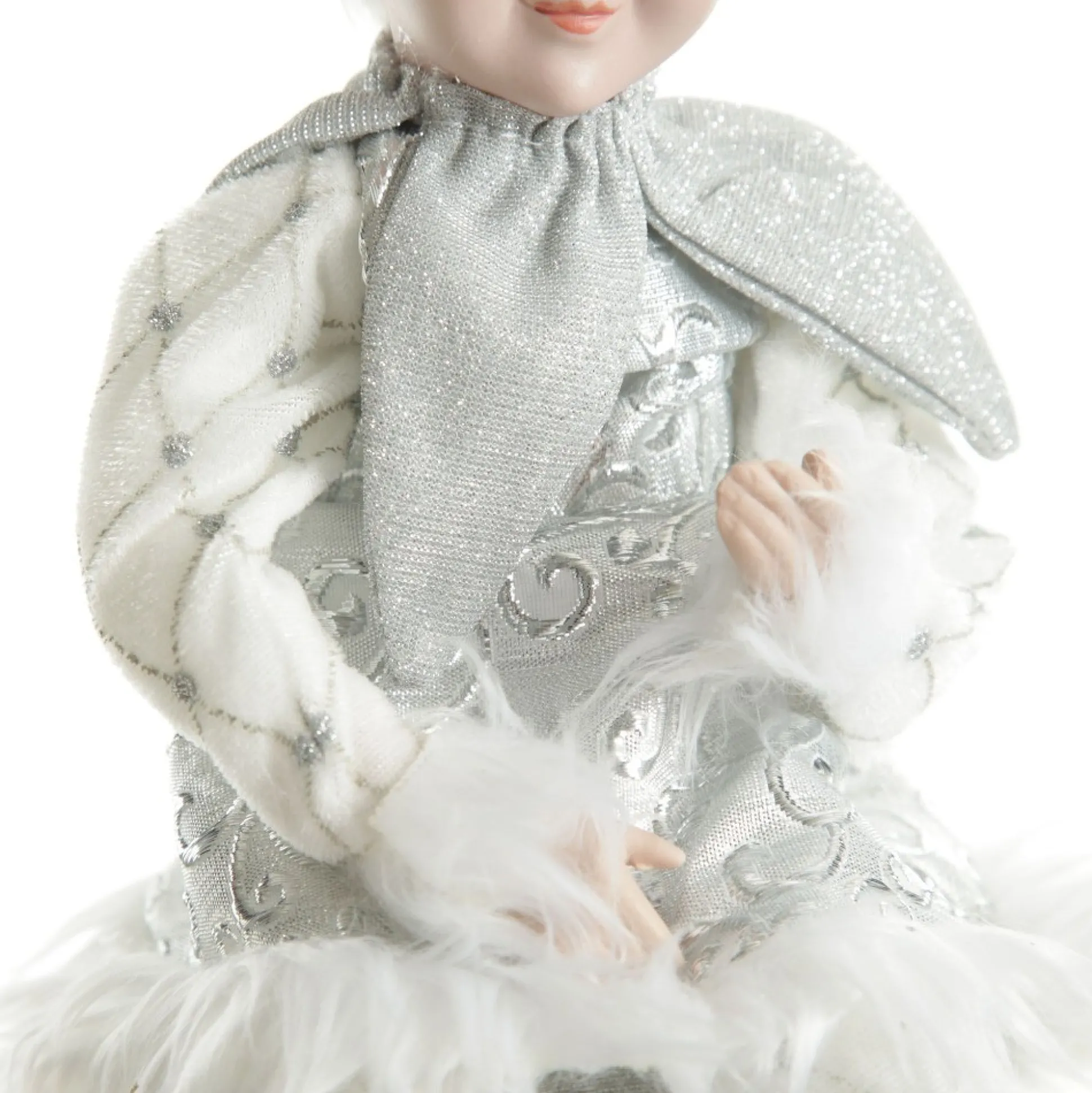 Silver Elf on Bauble Christmas Ornament Christmas Elves And Fairies|