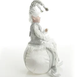 Silver Elf on Bauble Christmas Ornament Christmas Elves And Fairies|