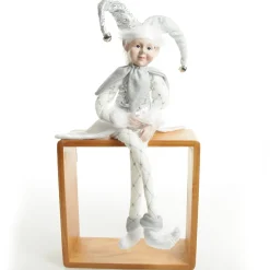 Silver Elf Sitting Christmas Ornament Christmas Elves And Fairies|