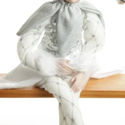 Silver Elf Sitting Christmas Ornament Christmas Elves And Fairies|