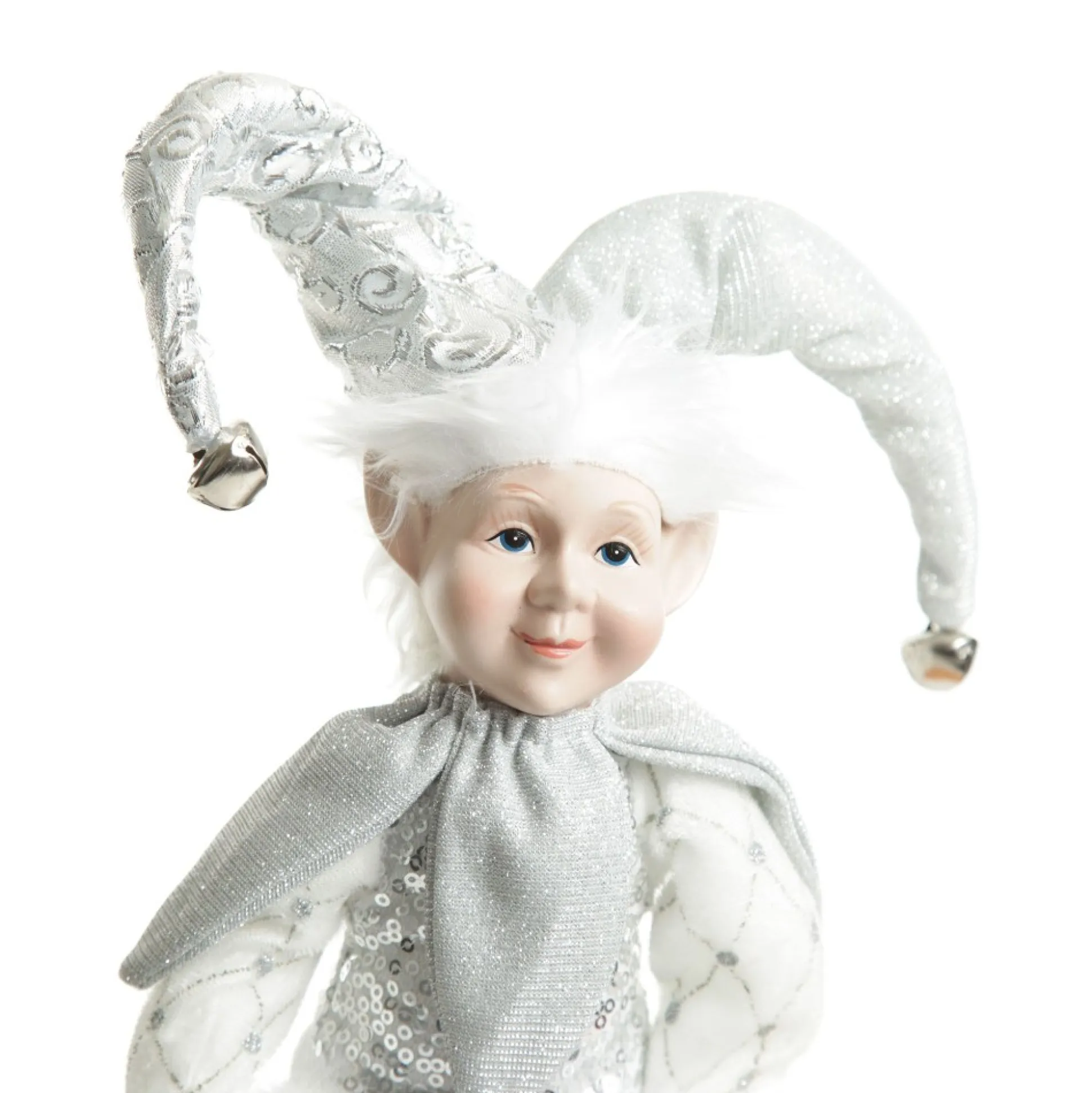 Silver Elf Sitting Christmas Ornament Christmas Elves And Fairies|