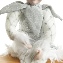 Silver Elf Sitting Christmas Ornament Christmas Elves And Fairies|