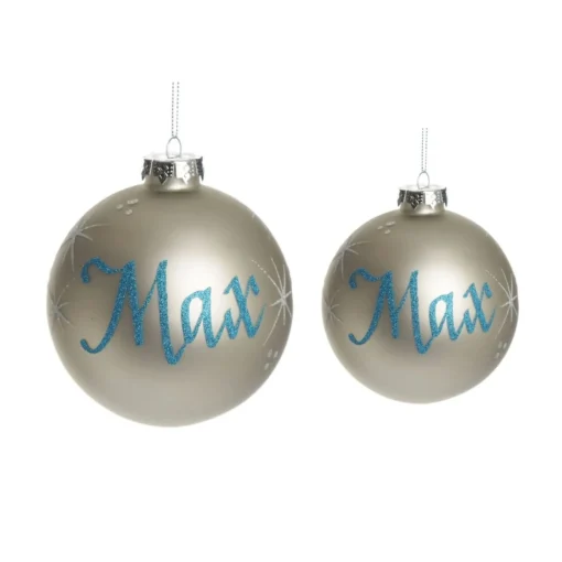 Silver Glass Personalised Christmas Bauble Personalised Baubles|