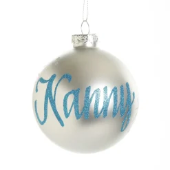 Silver Glass Personalised Christmas Bauble Personalised Baubles|