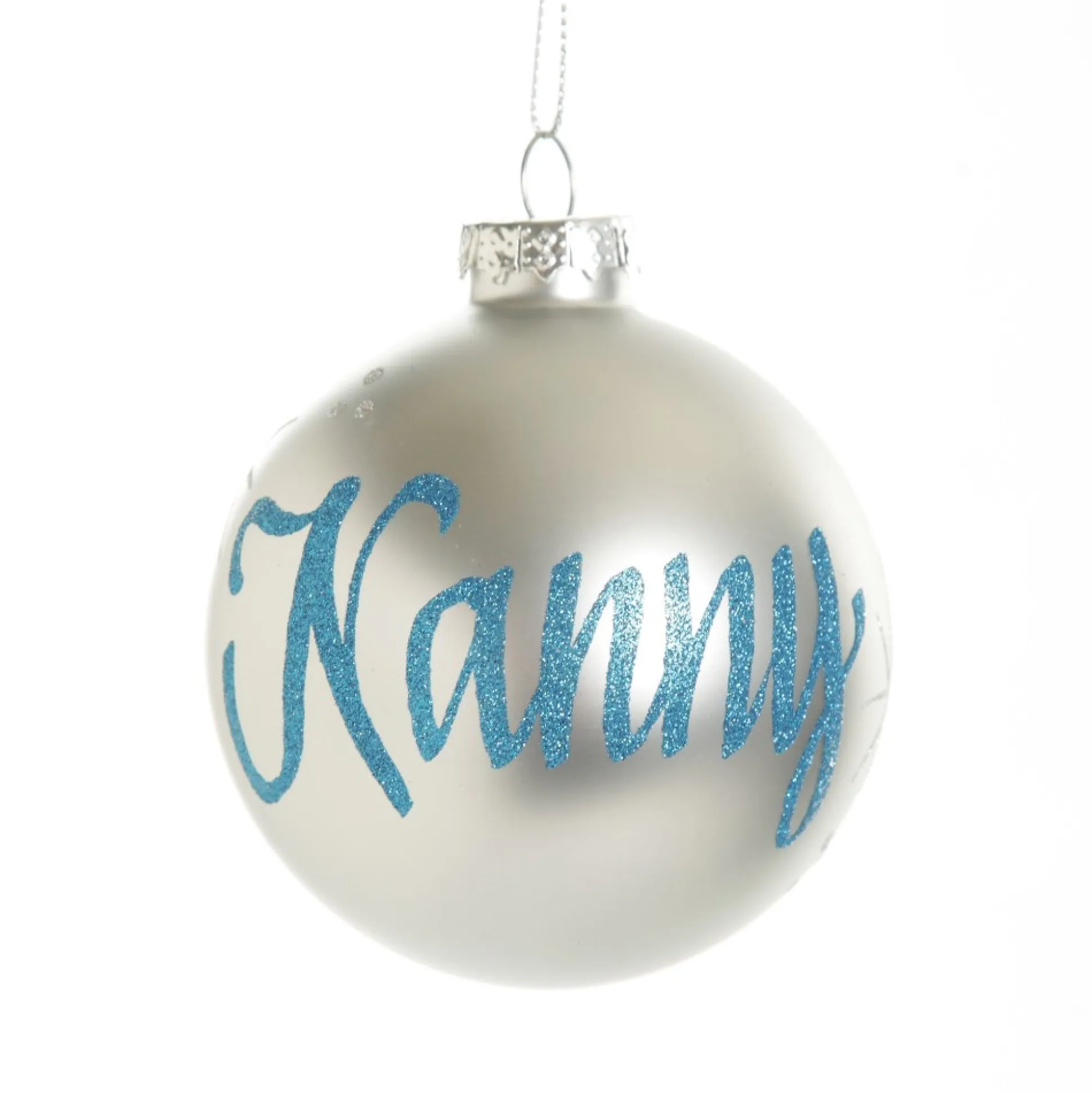 Silver Glass Personalised Christmas Bauble Personalised Baubles|