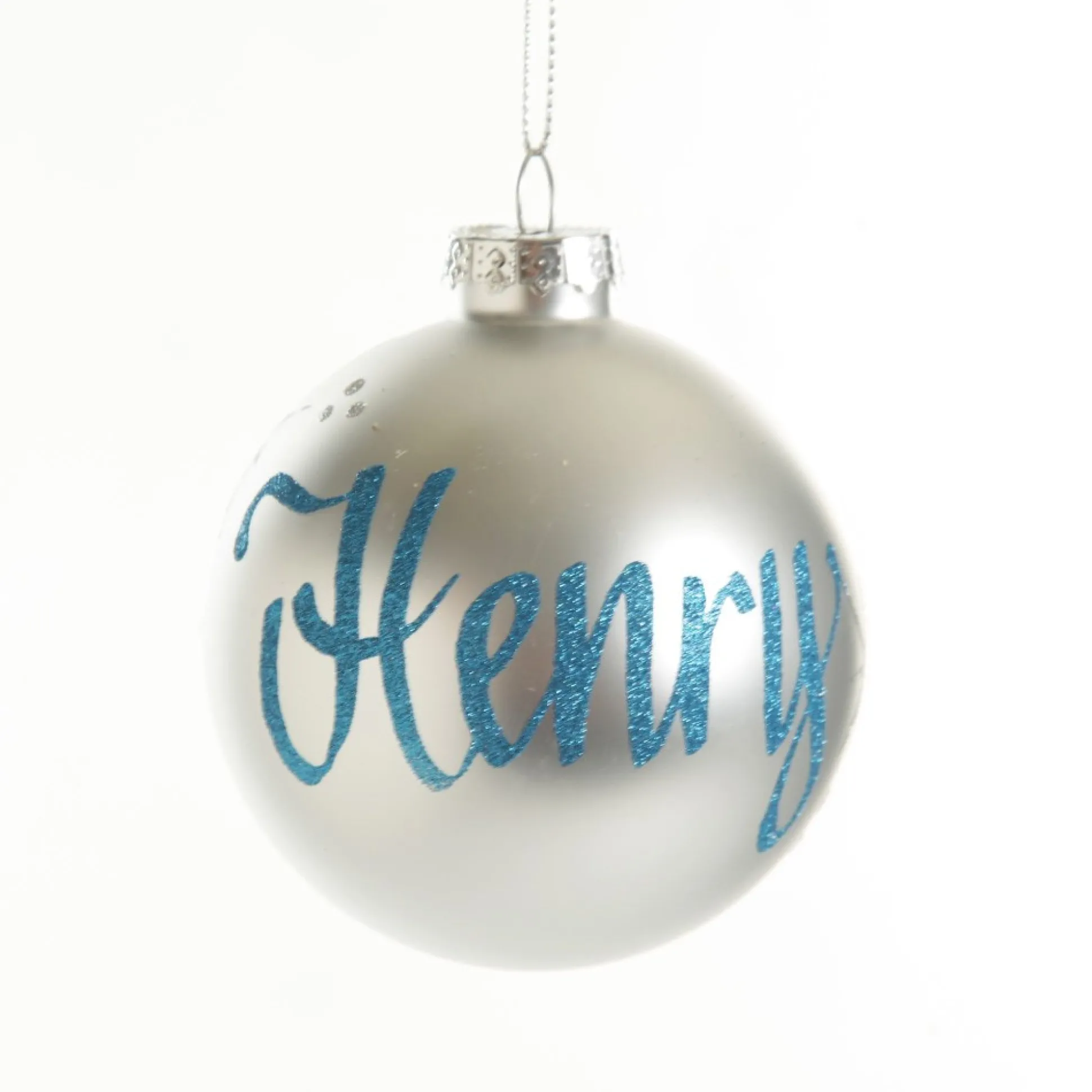 Silver Glass Personalised Christmas Bauble Personalised Baubles|