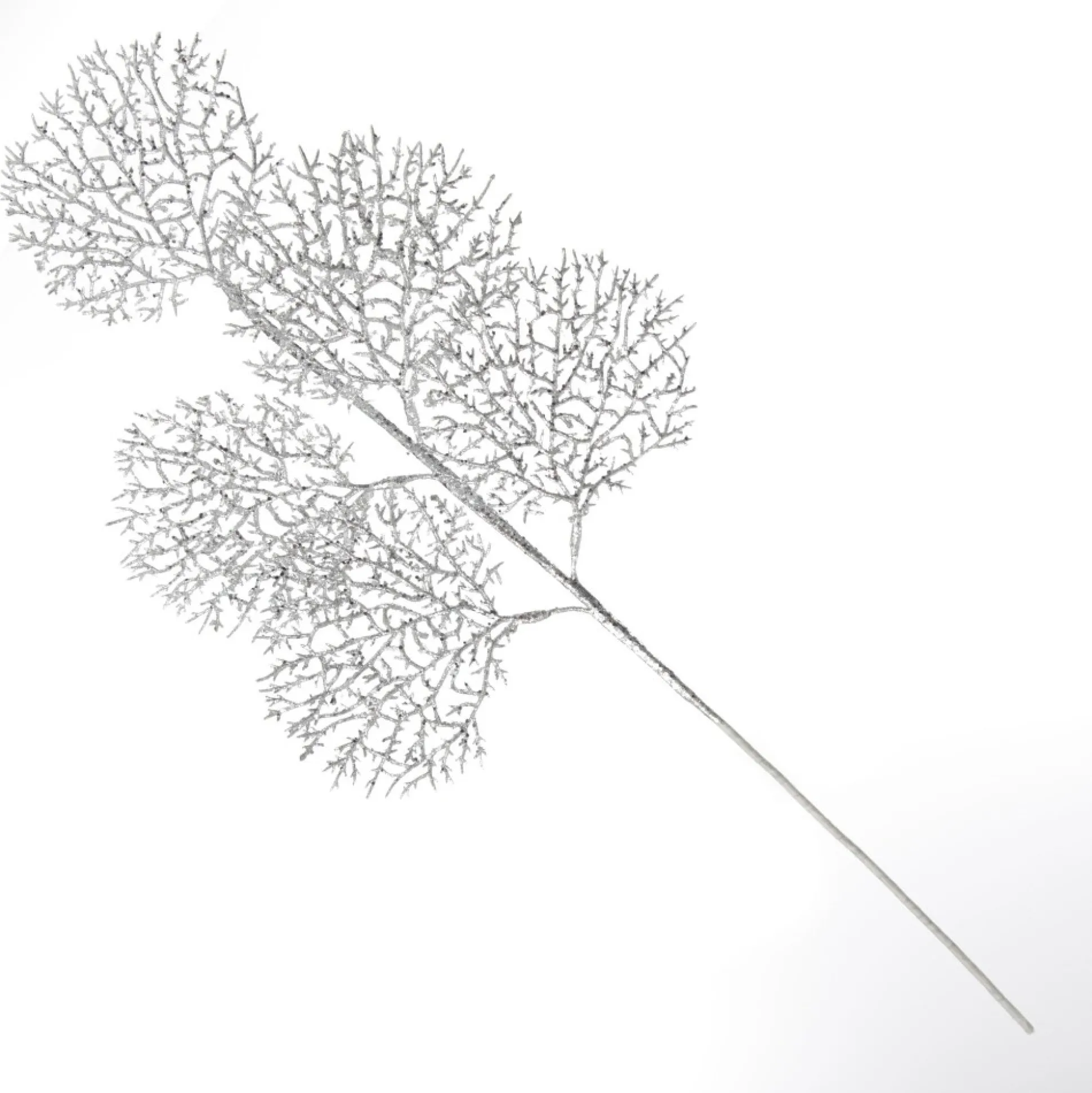 Silver Glitter Coastal Coral Pick Christmas Sprays|