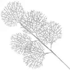 Silver Glitter Coastal Coral Pick Christmas Sprays|