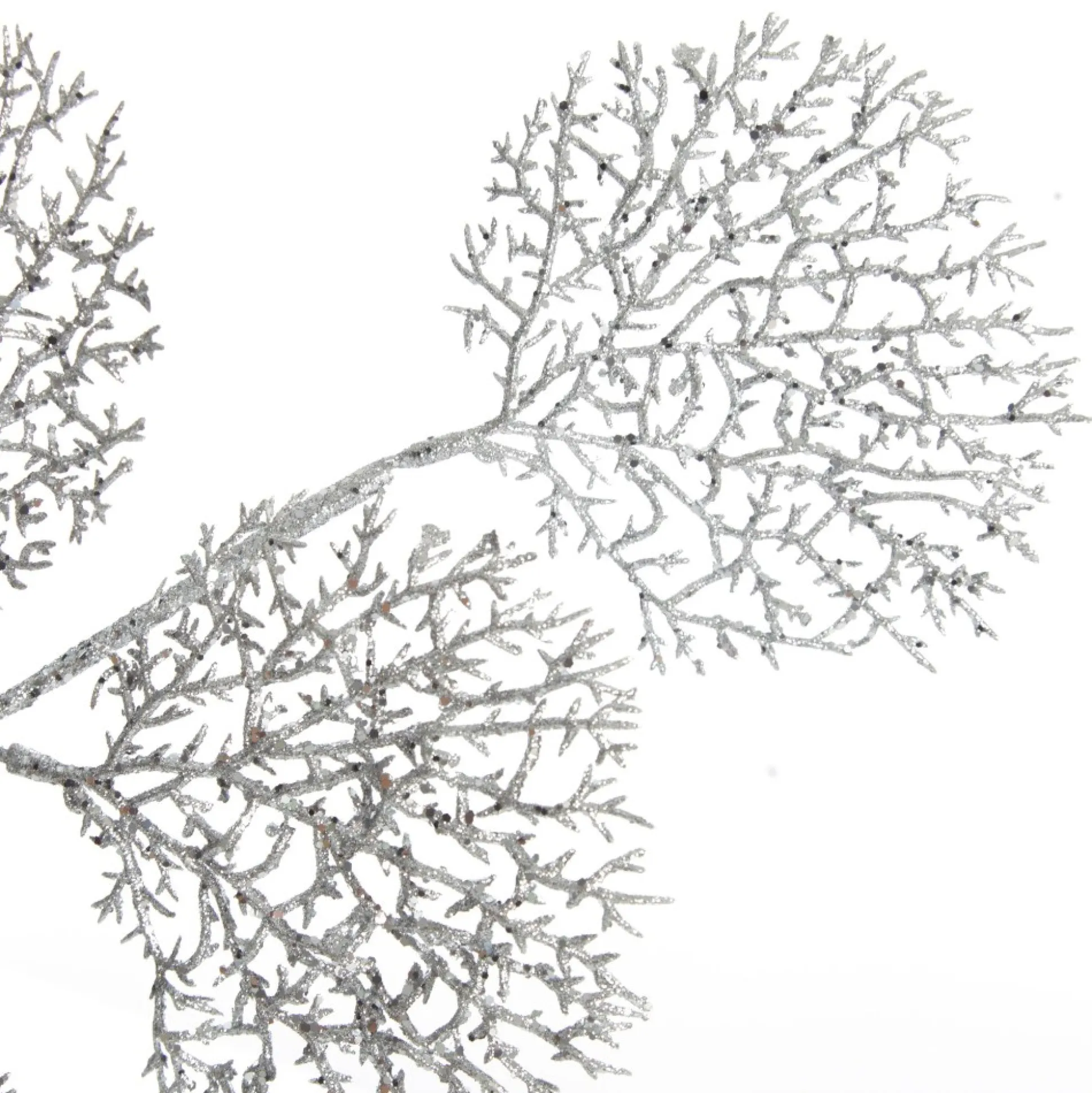 Silver Glitter Coastal Coral Pick Christmas Sprays|