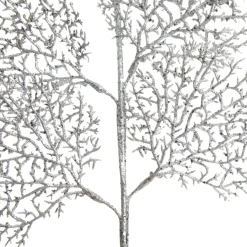 Silver Glitter Coastal Coral Pick Christmas Sprays|