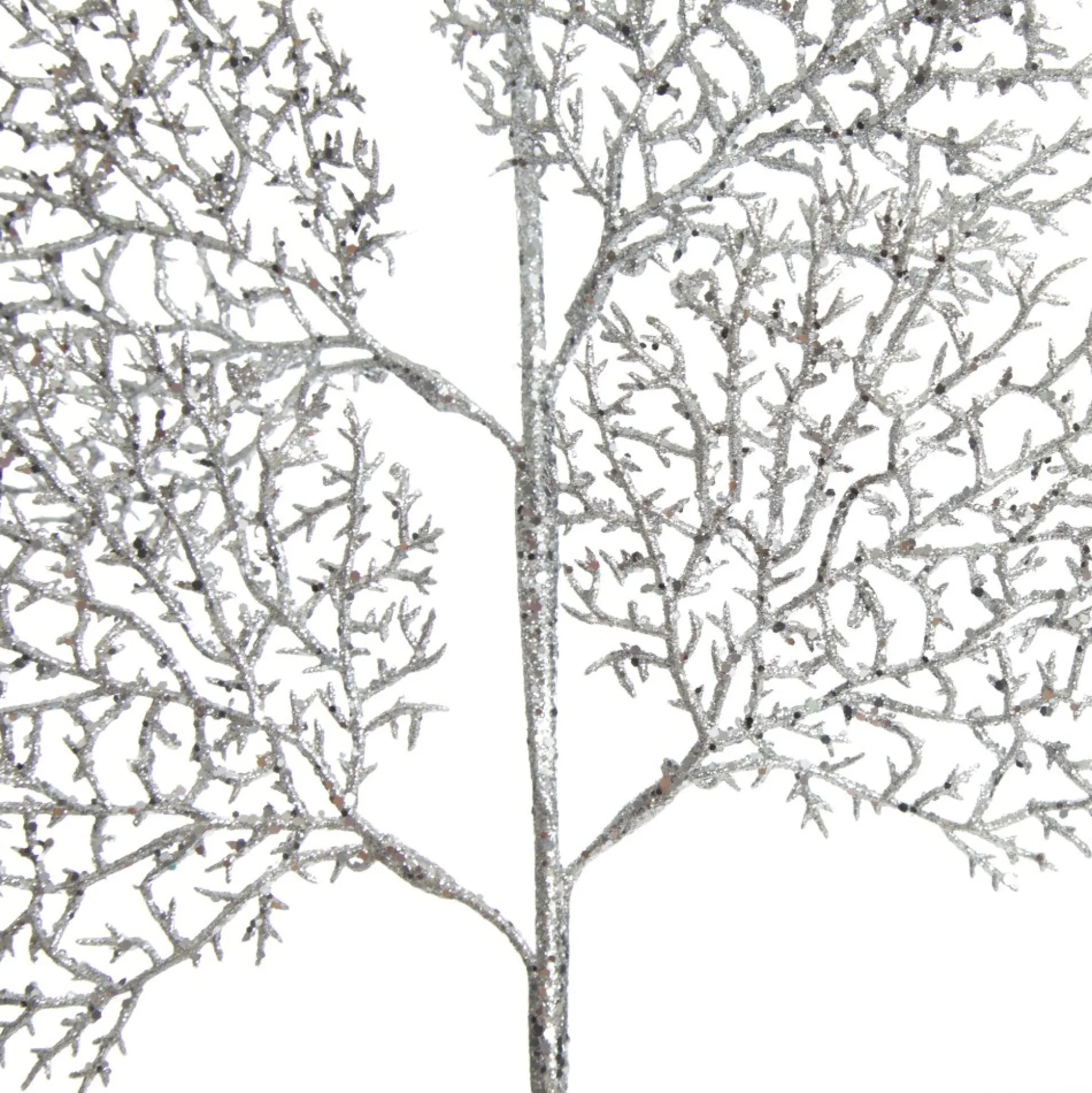 Silver Glitter Coastal Coral Pick Christmas Sprays|