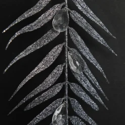 Silver Glitter Fern and Crystal Tree Decoration Christmas Tree Decorations|