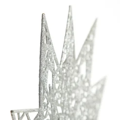 Silver Glitter Hanging Christmas Star Snowflakes And Stars|