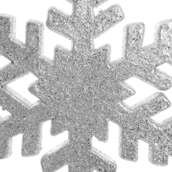 Silver Glitter Hanging Snowflake - Large Snowflakes And Stars|