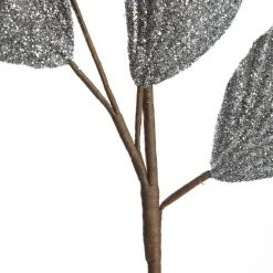 Silver Glitter Leaf Spray with Sequin Tips Christmas Sprays|