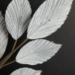 Silver Glitter Leaf Spray with Sequin Tips Christmas Sprays|