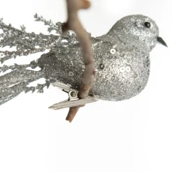 Silver Glitter Sequin Bird Clip Butterflies And Birds|
