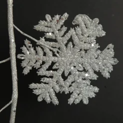 Silver Glitter Snowflake Christmas Spray Christmas Tree Picks|