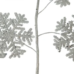 Silver Glitter Snowflake Christmas Spray Christmas Tree Picks|