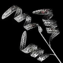 Silver Glitter Swirl Christmas Pick Christmas Tree Picks|