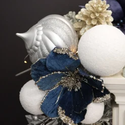 Silver Glitter Swirl Christmas Onion Bauble Finials And Drops|