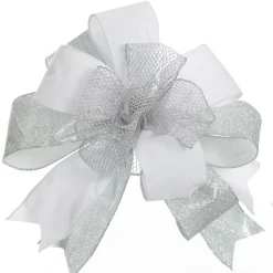 Silver Glitter Wired Christmas RIbbon - 6.5cm Ribbons|