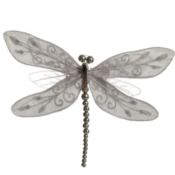 Silver Grey Dragonfly Clip Decoration Butterflies And Birds|