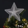 Silver Hollow Glitter Star Snowflakes And Stars|