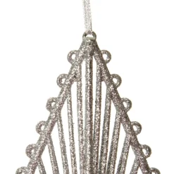 Silver Hollow Glitter Star Snowflakes And Stars|