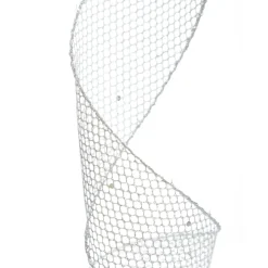 Silver Mesh Wired Christmas RIbbon - 6.5cm Ribbons|