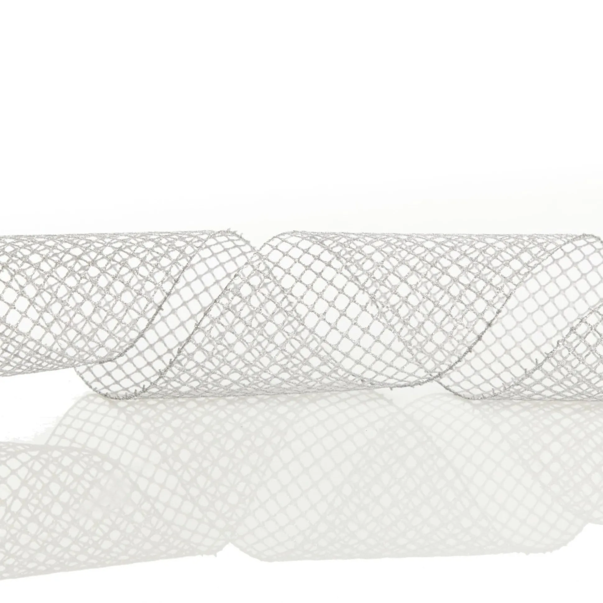 Silver Mesh Wired Christmas RIbbon Garland Tree Garlands|