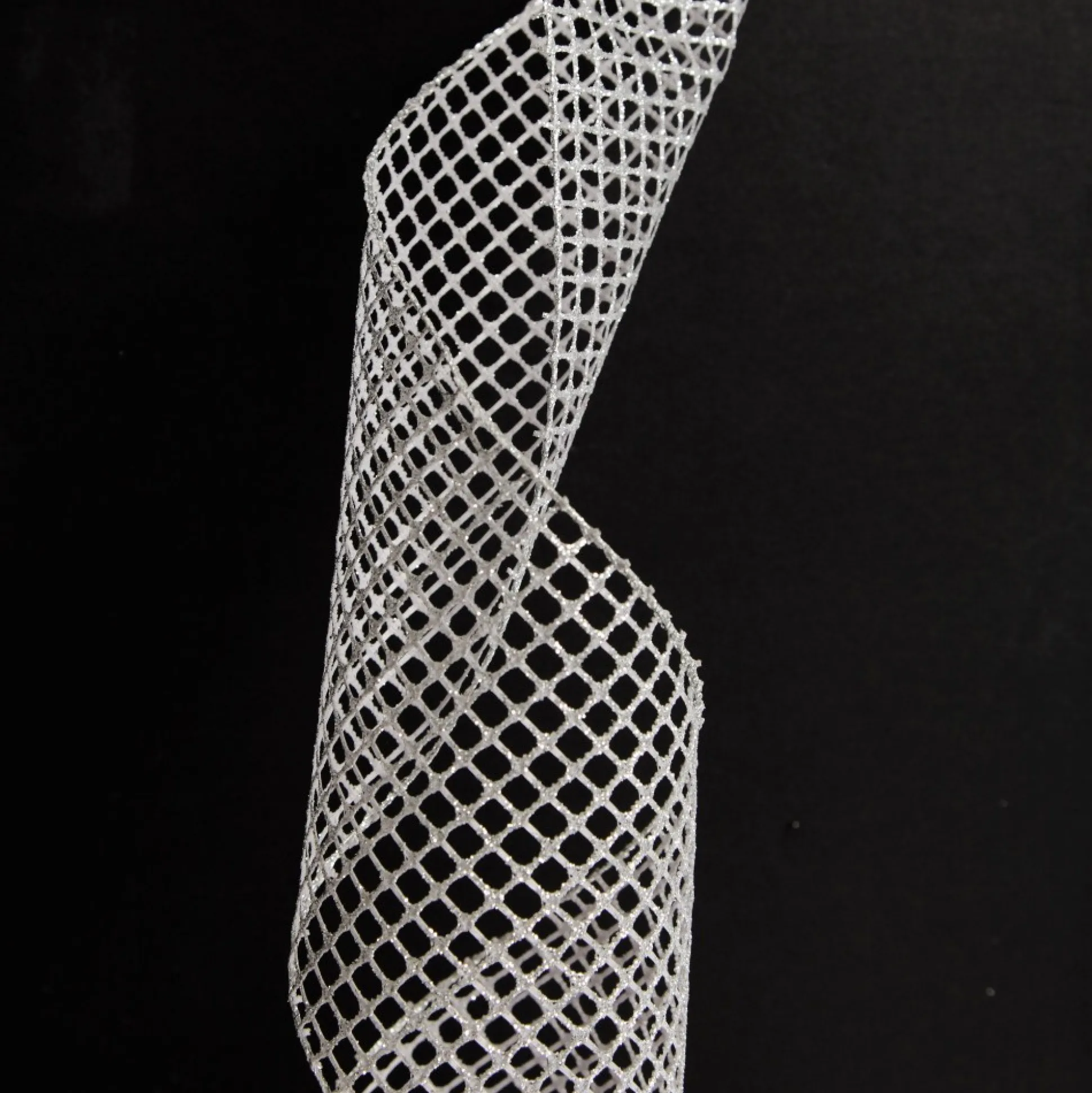 Silver Mesh Wired Christmas RIbbon Garland Tree Garlands|