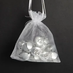 Silver Mini Jingle Bell Decorations - Bag of 15 Christmas Craft Supplies|