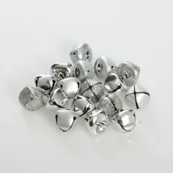 Silver Mini Jingle Bell Decorations - Bag of 15 Christmas Craft Supplies|