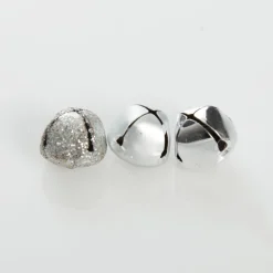 Silver Mini Jingle Bell Decorations - Bag of 15 Christmas Craft Supplies|