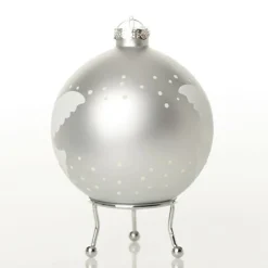 Silver Peace Doves Christmas Bauble Personalised Baubles|