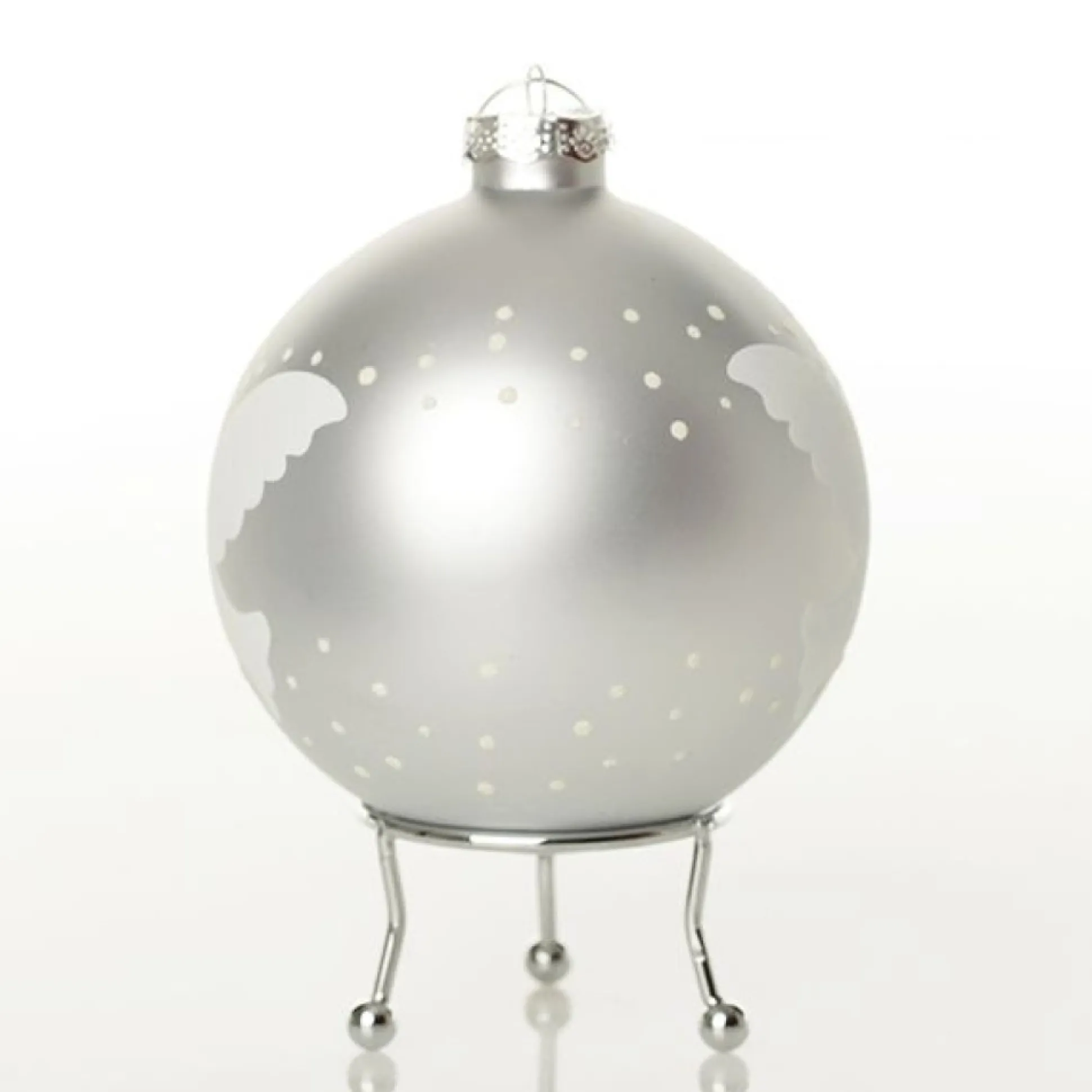 Silver Peace Doves Christmas Bauble Personalised Baubles|