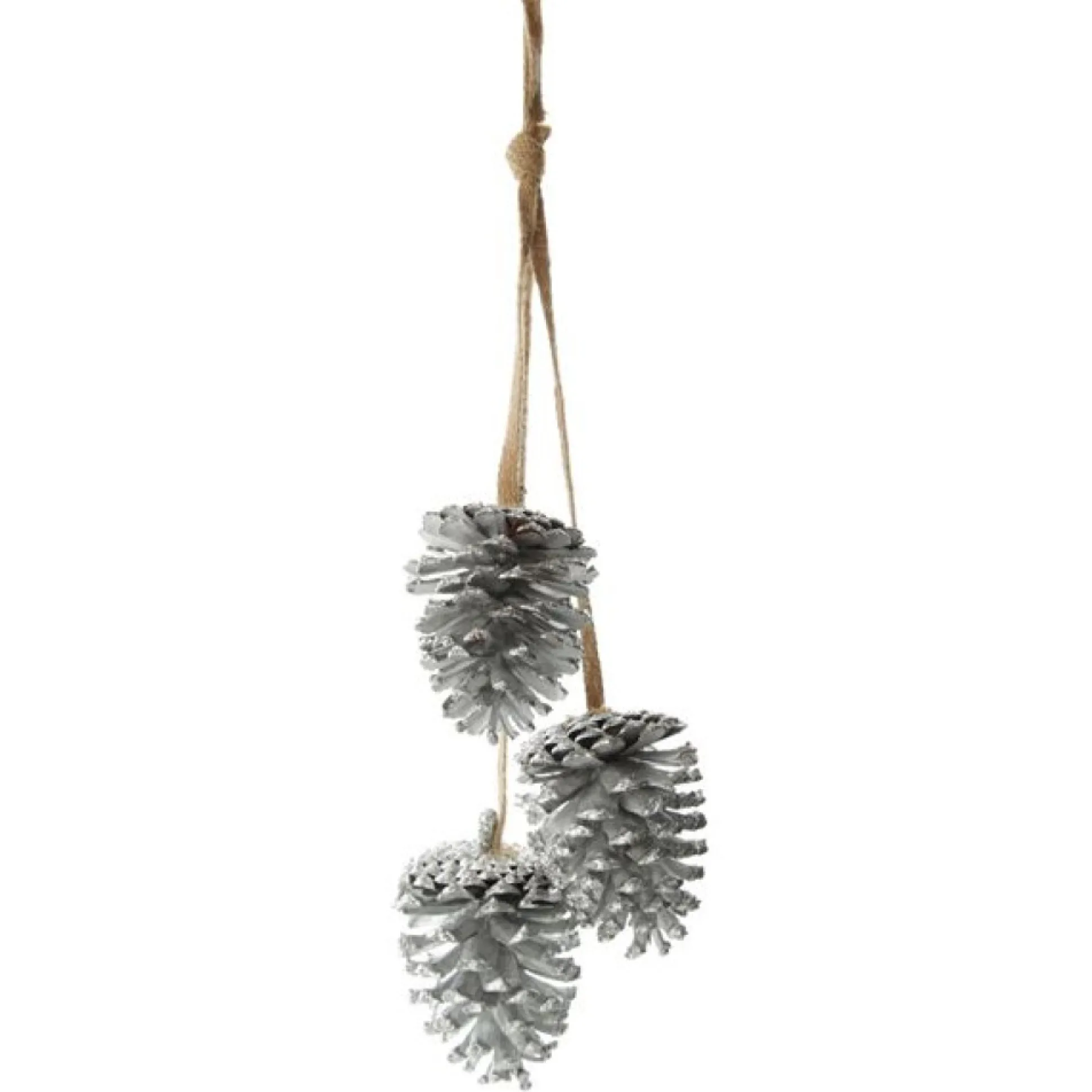 Silver Pine Cone Drop Trio Pinecones And Acorns|