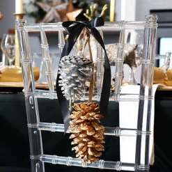 Silver Pine Cone Drop Trio Pinecones And Acorns|