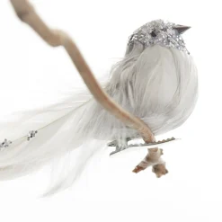 Silver Sequin Bird with Clip Butterflies And Birds|