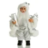 Silver Sequin Santa Ornament Christmas Figurines|